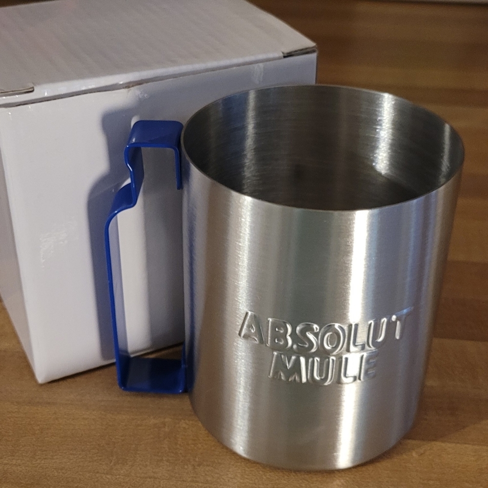 2/$8! Absolut Vodka Metal Moscow Mule Mugs